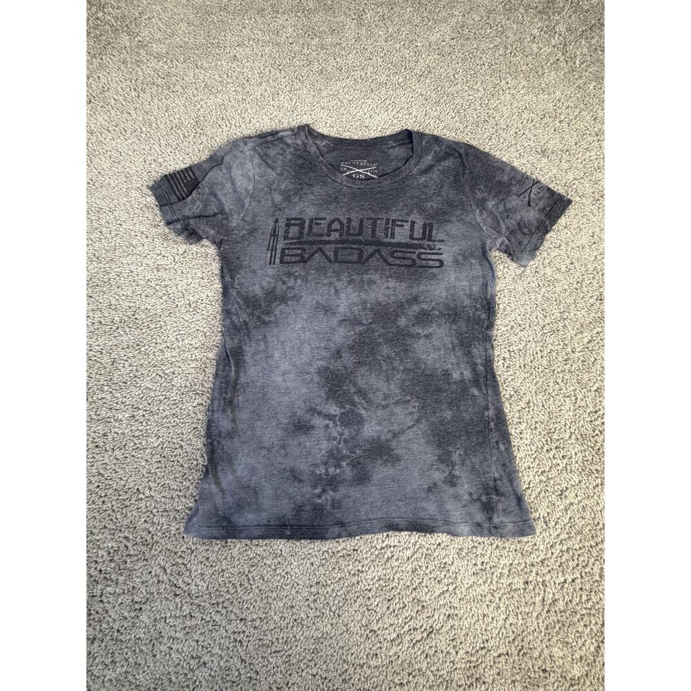 Grunt Style Shirt Womens M Gray Beautiful Badass Short Sleeve Tagless Graphic